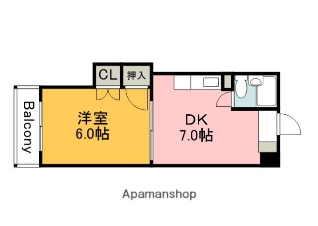 第3若宮ビル(1DK/3階)の間取り写真