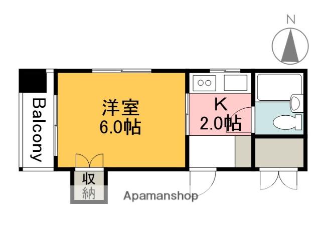 キャッツアイ本川(1K/2階)の間取り写真