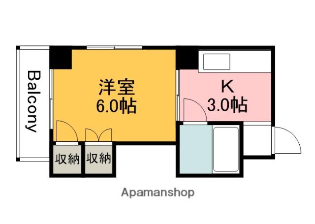 ピュアシティ(1K/5階)の間取り写真