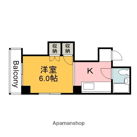 ピュアシティ(1K/5階)の間取り写真