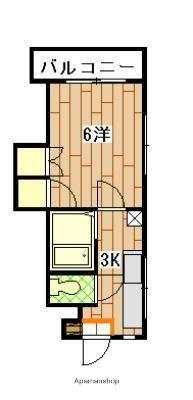 滝川ビル(1K/2階)の間取り写真