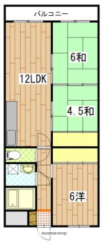 楠木ハイツ(3LDK/5階)の間取り写真