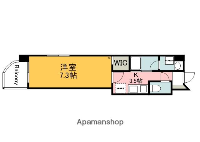 SUNSQUARE堺町(1K/6階)の間取り写真