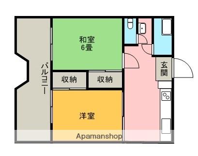 牛田コーポラス(2DK/1階)の間取り写真