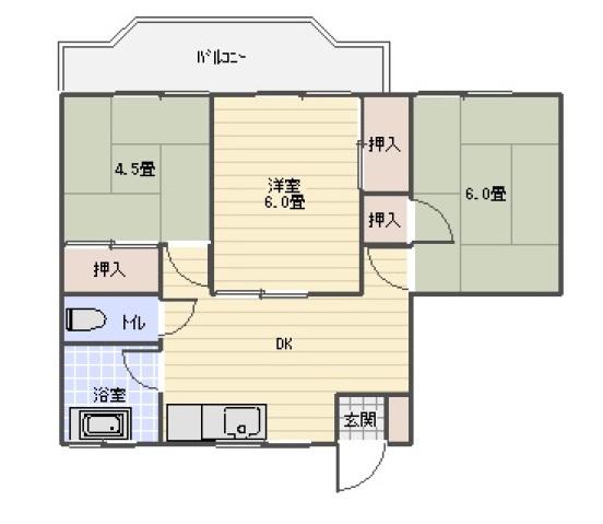 コーポ春貝地(3DK/3階)の間取り写真