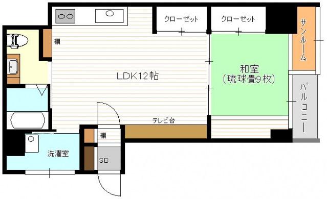 坪井ビル(1SLDK/5階)の間取り写真