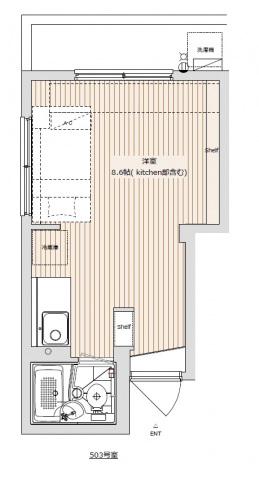 ジョイフル住吉(ワンルーム/5階)の間取り写真