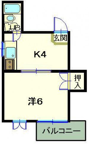 山鶴ビル(1K/3階)の間取り写真