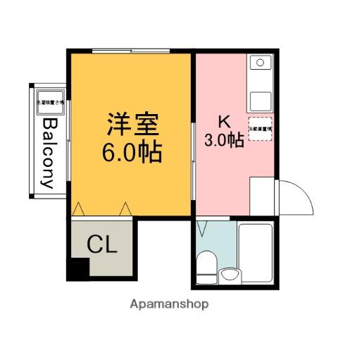 SKビル Ⅰ(1K/2階)の間取り写真