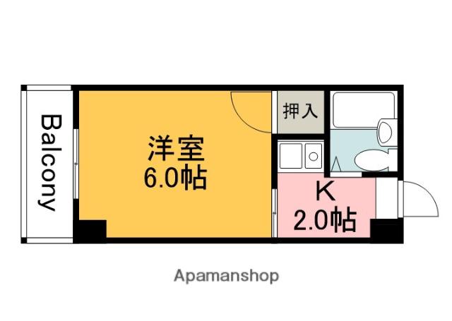 ハイパ-ク庚午(1K/2階)の間取り写真