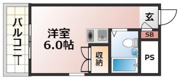 プラスパー東雲(ワンルーム/5階)の間取り写真