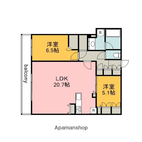 シティタワー広島(2LDK/32階)の間取り写真