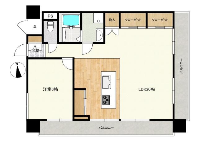 サンライズ小町(1LDK/11階)の間取り写真