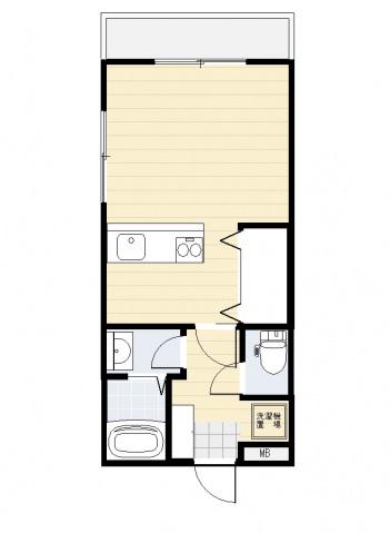 MIRAI Ⅰ(1K/1階)の間取り写真