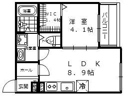 MAISON DE UNICO (1LDK/2階)の間取り写真