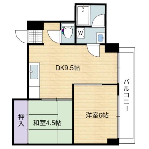 ビレッジ岩崎(2DK/7階)の間取り写真