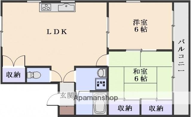 メゾンマタカツ(2LDK/3階)の間取り写真