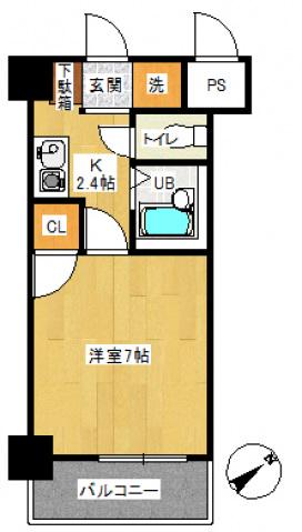 フォルム牛田新町(1K/5階)の間取り写真
