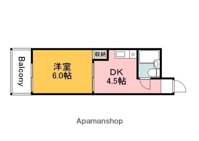 西霞MRビル(1DK/4階)の間取り写真
