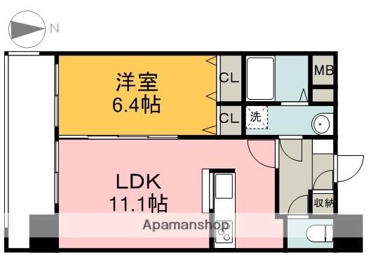 コンティニューム宇品(1LDK/5階)の間取り写真