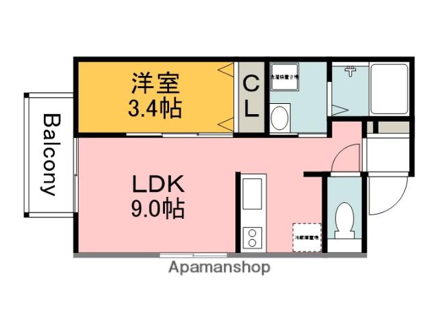 LUFELI羽衣(1LDK/3階)の間取り写真