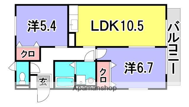 レトア井口台(ワンルーム/1階)の間取り写真