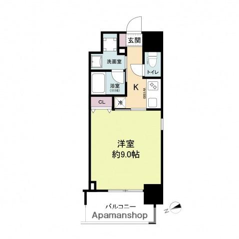 ブリリアンクラス河原町(1K/6階)の間取り写真