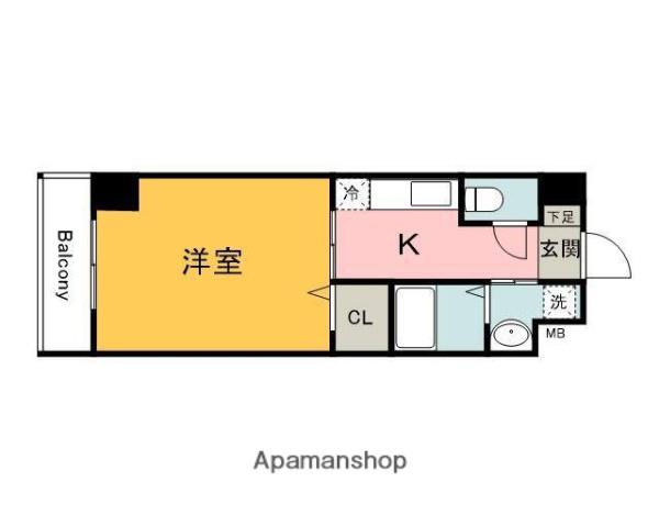 S-RESIDENCE宇品5丁目Ⅰ(1K/2階)の間取り写真