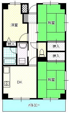 FUKUMI BLD(3DK/3階)の間取り写真