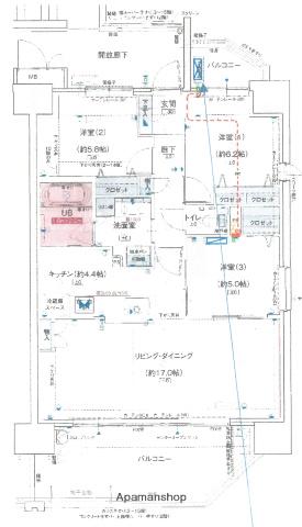 ポレスター東本浦レジデンス(3LDK/4階)の間取り写真
