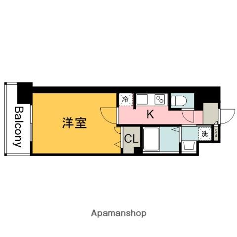 S-RESIDENCE国泰寺町一丁目(1K/6階)の間取り写真