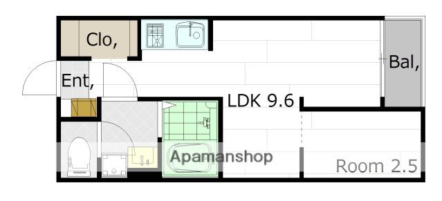 M TERRACE江波二本松(ワンルーム/2階)の間取り写真