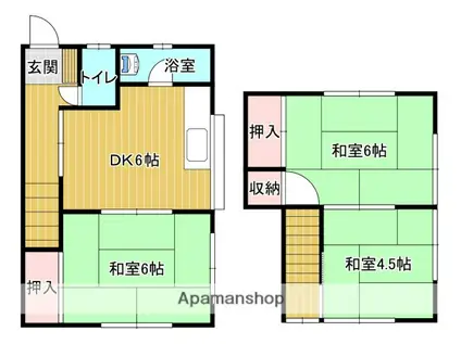 尾長東アパート(3DK/1階)の間取り写真