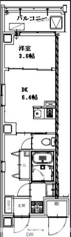 LIFEMENT GLANZ SAKAIMACHI(1DK/12階)の間取り写真