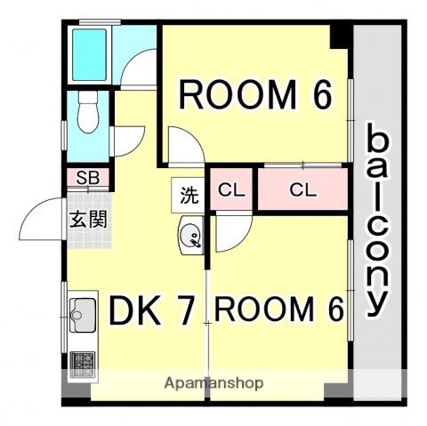岩田ビル(2DK/3階)の間取り写真