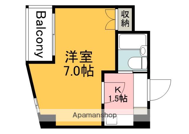 セイント安芸(1K/2階)の間取り写真