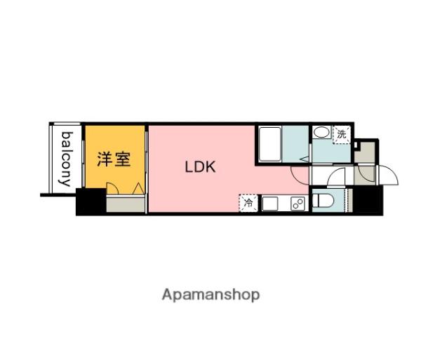 S-RESIDENCE広島駅CLARITY(1LDK/4階)の間取り写真