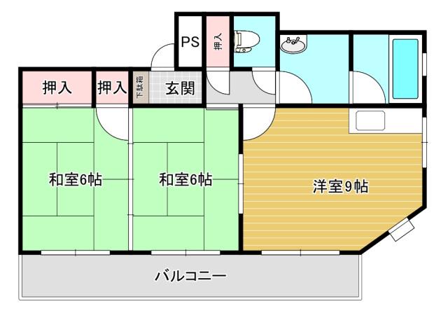 南家ビル(2DK/3階)の間取り写真