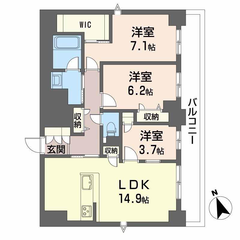 ラヴェール横川(3LDK/6階)の間取り写真