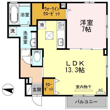 クレインコート(1LDK/1階)の間取り写真