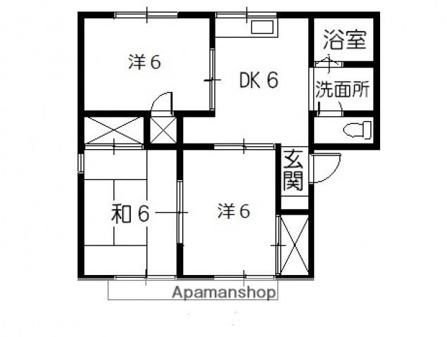 セジュール山下(3DK/2階)の間取り写真