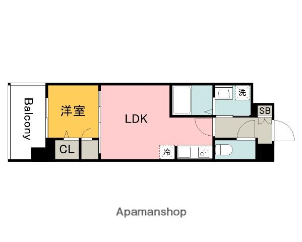 S-RESIDENCE東千田公園ALESIA(1LDK/9階)の間取り写真