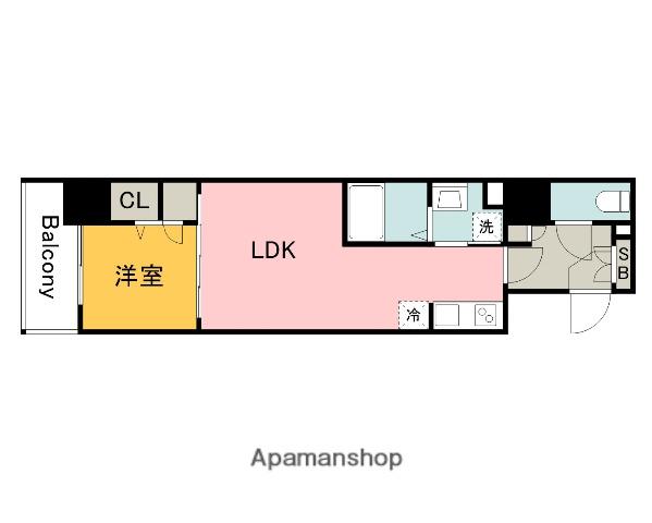 S-RESIDENCE東千田公園ALESIA(1LDK/9階)の間取り写真