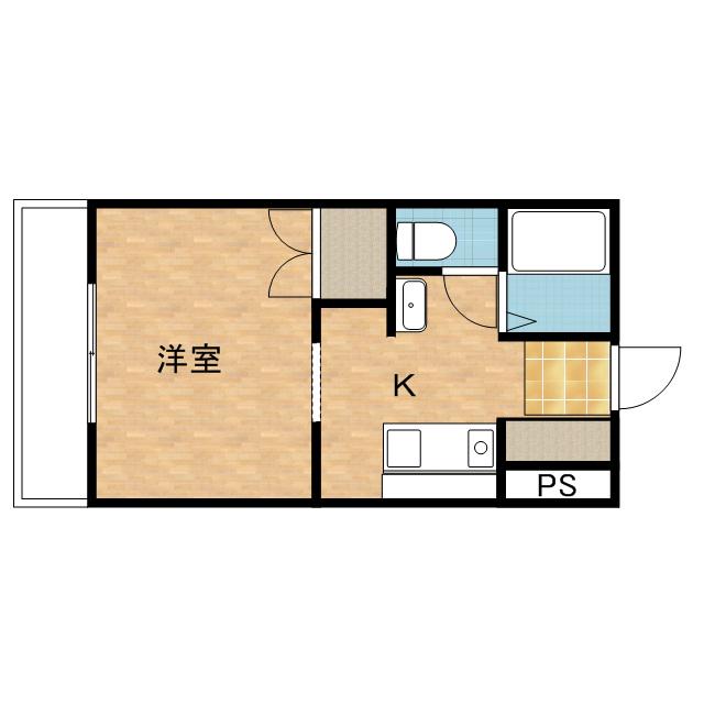 ベルメゾン新見(ワンルーム/3階)の間取り写真