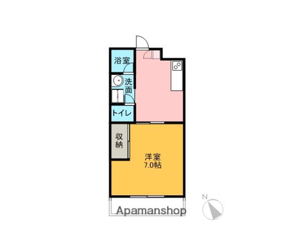 コーポくらた(1DK/3階)の間取り写真