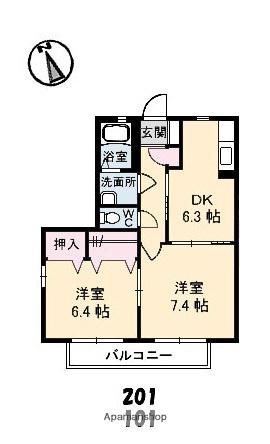 YU MAISON(2DK/2階)の間取り写真