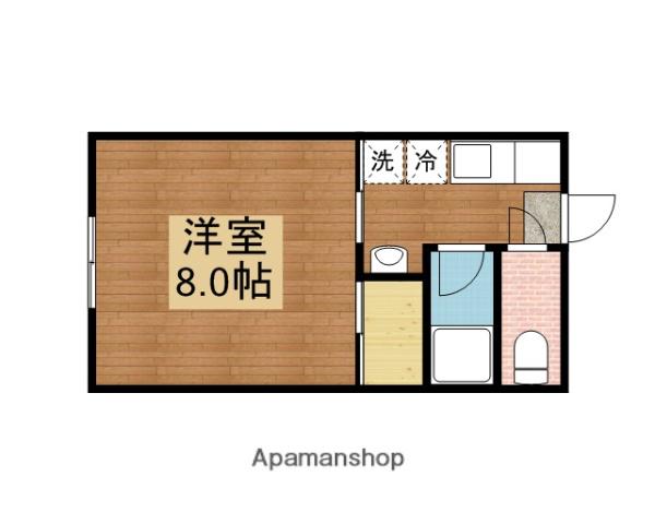 西条コーポ北館(1K/2階)の間取り写真