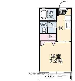 フレグランス B棟(1K/1階)の間取り写真