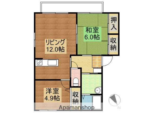 シャーメゾンプレシオンB棟(2LDK/2階)の間取り写真