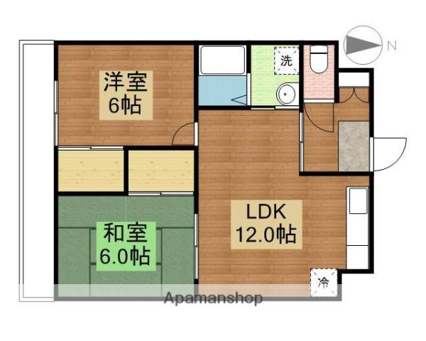 パークハイム中央(2LDK/1階)の間取り写真